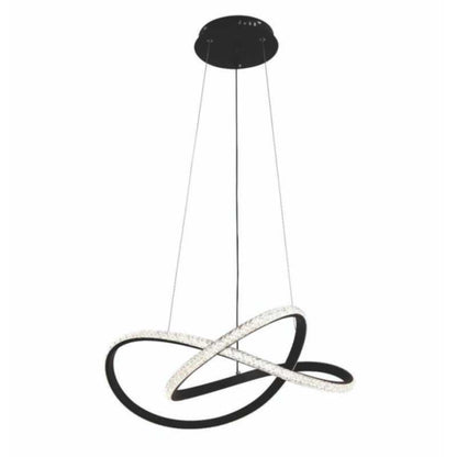 Lustra LED Infinity Cristal Negru cu Telecomanda wifi 2.4G cu lumina/rece/calda/neutra intensitate